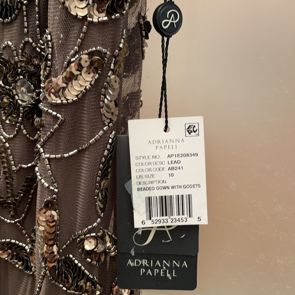 Adrianna Papell Floral-Beaded Gown - Picture 5 of 7